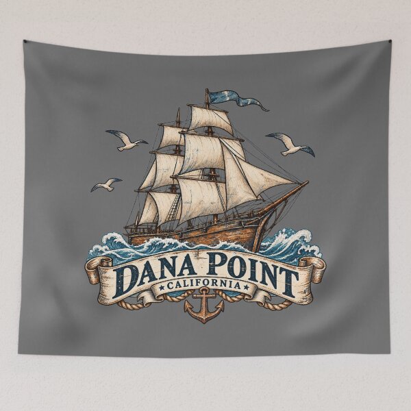 Item preview, Dana Point California Vintage Tall Ship Nautical Design designed and sold by ParfaitPrints.