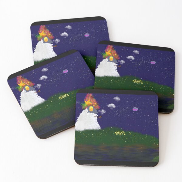 Item preview, Whimsical Snowman in a Cosmic Landscape designed and sold by Fibi-studio.