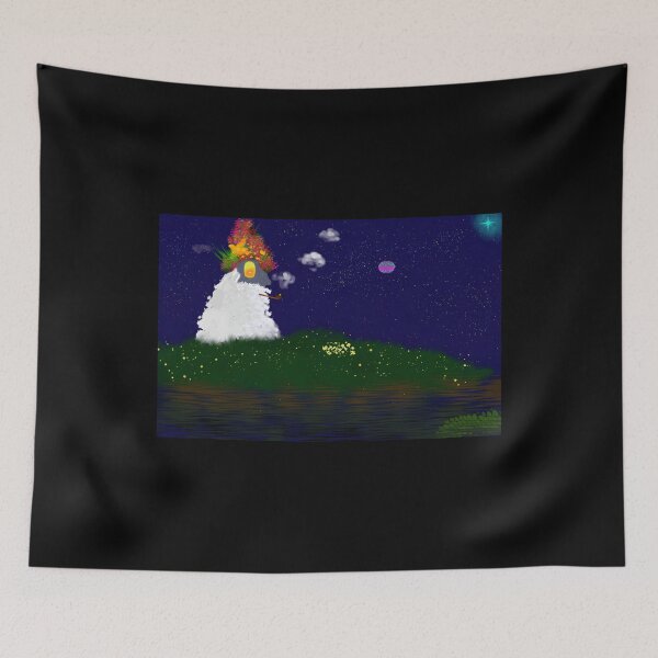 Item preview, Whimsical Snowman in a Cosmic Landscape designed and sold by Fibi-studio.