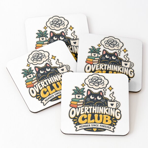 Item preview, Overthinking Club Funny Cat Deep Thinker Cozy Humor designed and sold by Pixel & Ponder.