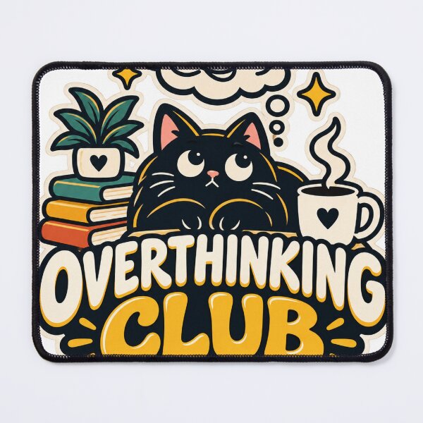 Item preview, Overthinking Club Funny Cat Deep Thinker Cozy Humor designed and sold by Pixel & Ponder.