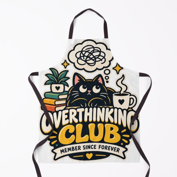 Item preview, Overthinking Club Funny Cat Deep Thinker Cozy Humor designed and sold by Pixel & Ponder.