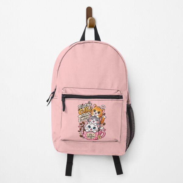 Item preview, Cute Cat Coffee – First Coffee Then We Conquer the World – Kawaii Cat Lover designed and sold by JrNergal.