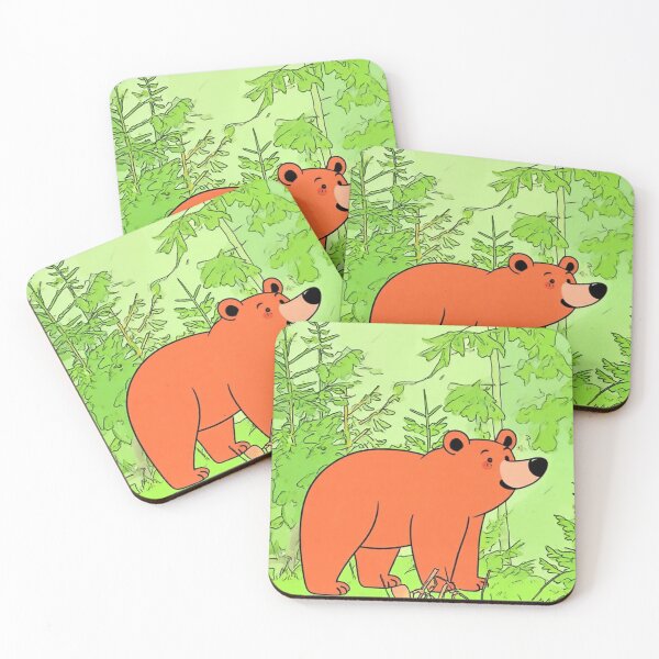 Item preview, Friendly Brown Bear in Woodland Forest – Cute Nature Illustration designed and sold by BLUESKY11a.