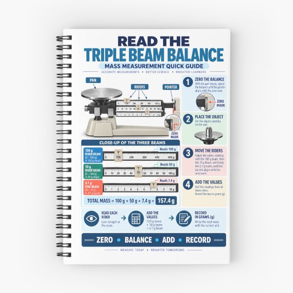 Item preview, How to Read a Triple Beam Balance | Mass Measurement Quick Guide designed and sold by astersgraphics.