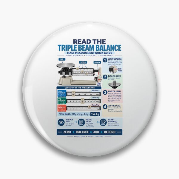 Item preview, How to Read a Triple Beam Balance | Mass Measurement Quick Guide designed and sold by astersgraphics.