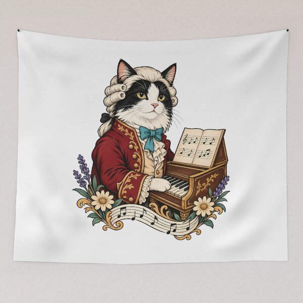 Item preview, Pianist Virtuoso Tuxedo Cat Classical Art designed and sold by Old's Cool Cat Studio.