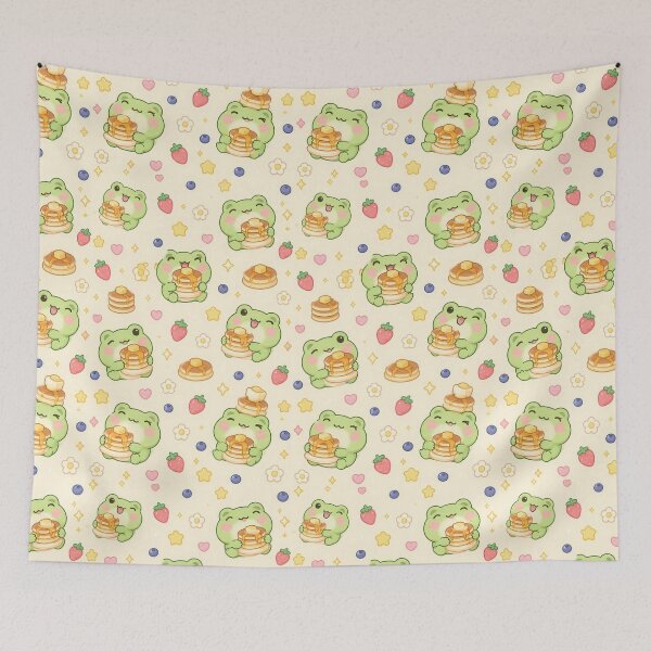 Item preview, Kawaii Frog Pancake Pastel Pattern designed and sold by Soft Berry Studio.
