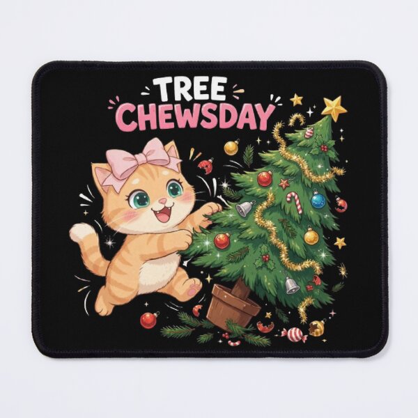 Item preview, Funny Christmas Cat Tree Chewsday Chaos designed and sold by Luna's World .