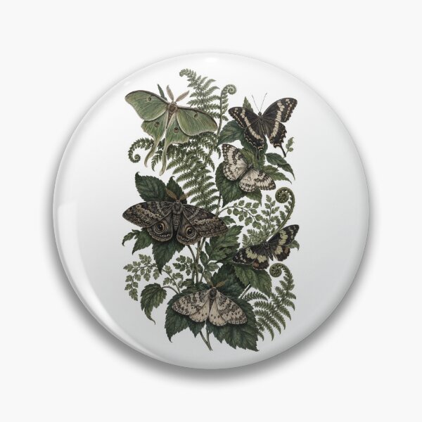 Item preview, Moths And Butterflies On Dark Leaves designed and sold by Inkworksbyshery.