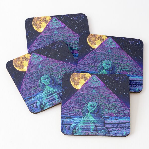 Item preview, Cosmic Sphinx & Pyramid - Blacklight Psychedelic Poster Art designed and sold by CleverCulture.