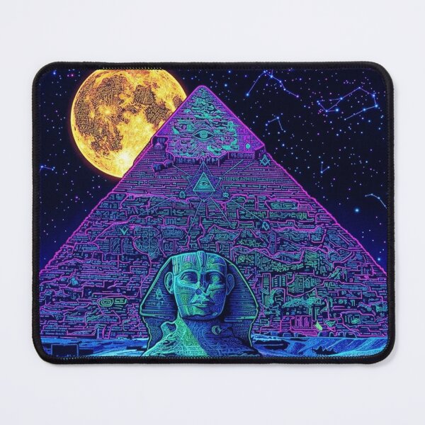 Item preview, Cosmic Sphinx & Pyramid - Blacklight Psychedelic Poster Art designed and sold by CleverCulture.