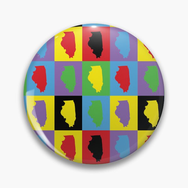 Item preview, Illinois Pop Art Pattern | Colorful Repeating State Silhouette designed and sold by ValeriesGallery.