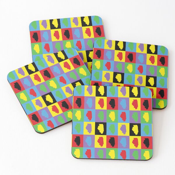 Item preview, Illinois Pop Art Pattern | Colorful Repeating State Silhouette designed and sold by ValeriesGallery.