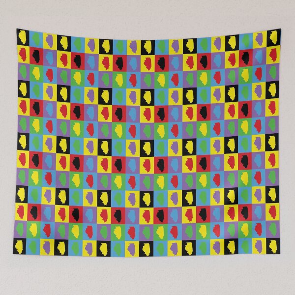 Item preview, Illinois Pop Art Pattern | Colorful Repeating State Silhouette designed and sold by ValeriesGallery.