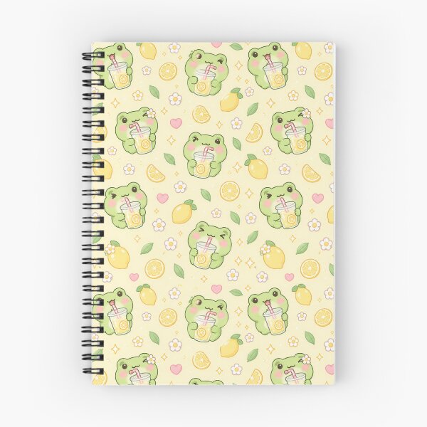 Item preview, Kawaii Frog Lemonade Pastel Pattern designed and sold by Soft Berry Studio.