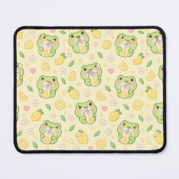 Item preview, Kawaii Frog Lemonade Pastel Pattern designed and sold by Soft Berry Studio.