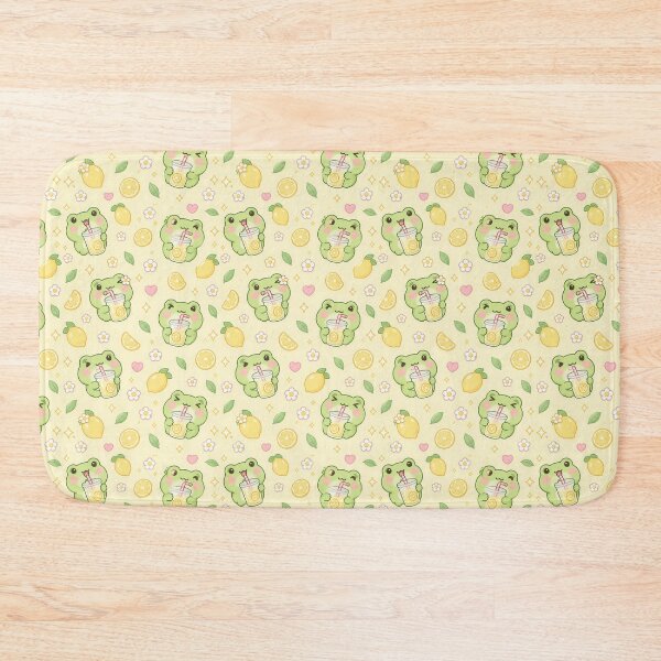 Item preview, Kawaii Frog Lemonade Pastel Pattern designed and sold by Soft Berry Studio.