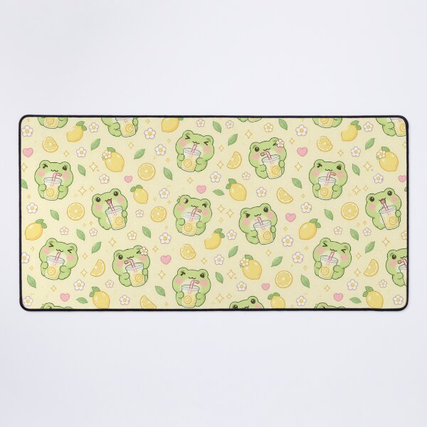 Item preview, Kawaii Frog Lemonade Pastel Pattern designed and sold by Soft Berry Studio.