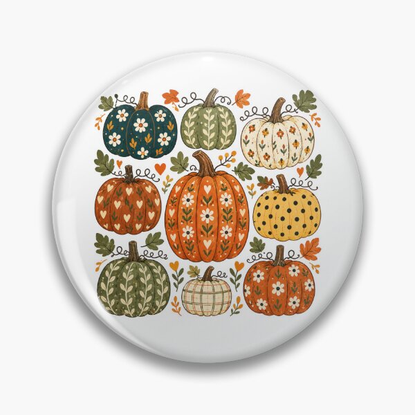 Item preview, Pumpkins With Floral Hearts And Autumn Patterns designed and sold by Moizento.