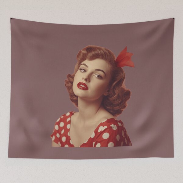Item preview, Vintage Pin-Up Girl in Red Polka Dot Dress designed and sold by chicworld2026.
