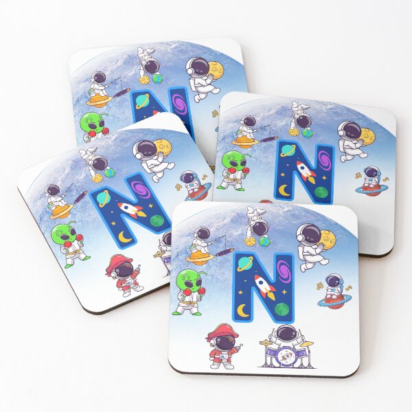 Item preview, Cute Space Astronaut Letter N. Monogram Kids Art designed and sold by BoldcreationsM.