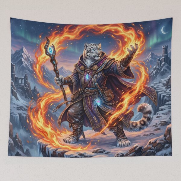 Item preview, Snow and fire leopard designed and sold by The King's general goods.