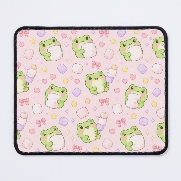 Item preview, Kawaii Frog Marshmallow Pastel Pattern designed and sold by Soft Berry Studio.