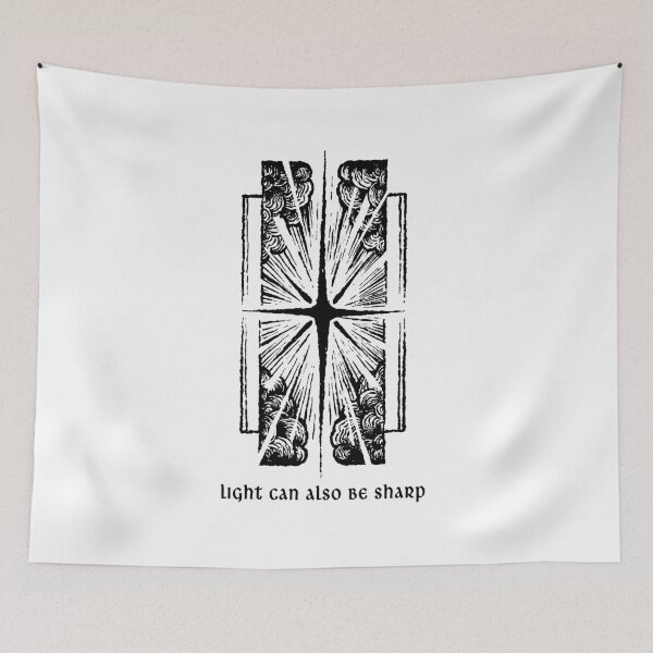 Item preview, Light Can Also Be Sharp – Inky Tattoo Style Sky & Piercing Rays designed and sold by witchlingart.
