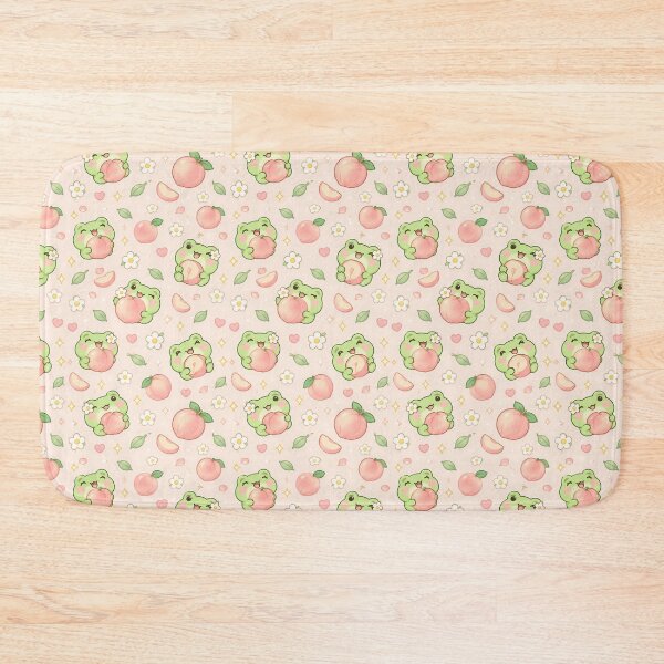 Item preview, Kawaii Frog Peach Pastel Pattern designed and sold by Soft Berry Studio.