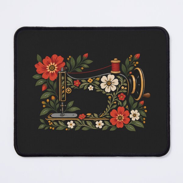 Item preview, Vintage Floral Sewing Machine Folk Art Sewing Design #1 designed and sold by SalahBlt.