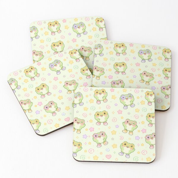 Item preview, Kawaii Frog Star Glasses Pastel Pattern designed and sold by Soft Berry Studio.