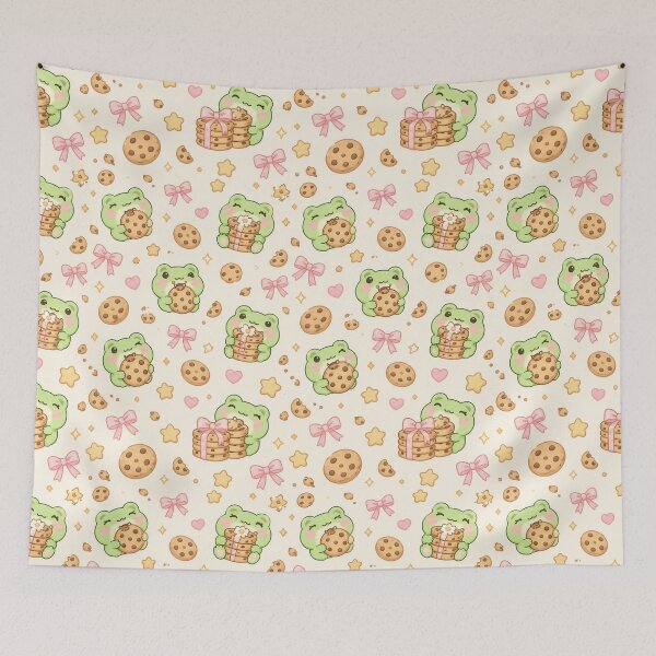 Aperçu de l'œuvre Motif pastel de biscuit grenouille kawaii créée et vendue par Soft Berry Studio.