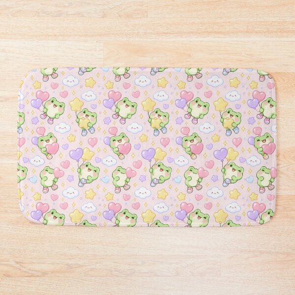 Item preview, Kawaii Frog Balloon Pastel Pattern designed and sold by Soft Berry Studio.