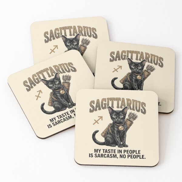 Item preview, Sagittarius Black Cat – Funny Sarcastic Zodiac Cat designed and sold by NadinArtStudio.