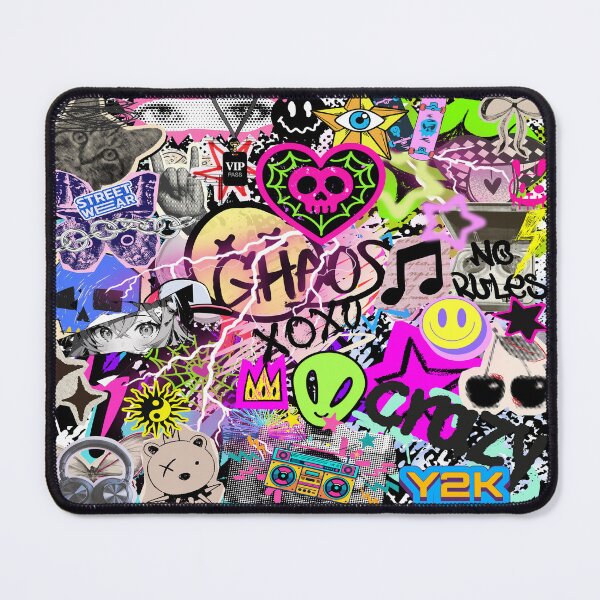 Item preview, Retro Vaporwave Y2K Stickerbomb Collage designed and sold by Side By Side Studio.