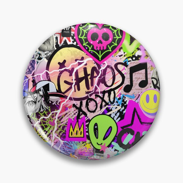 Item preview, Retro Vaporwave Y2K Stickerbomb Collage designed and sold by Side By Side Studio.