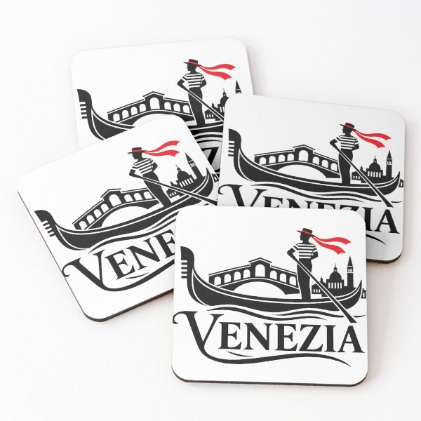 Item preview, Venezia Gondolier Silhouette with Rialto Bridge Illustration designed and sold by MetaModel Editions.
