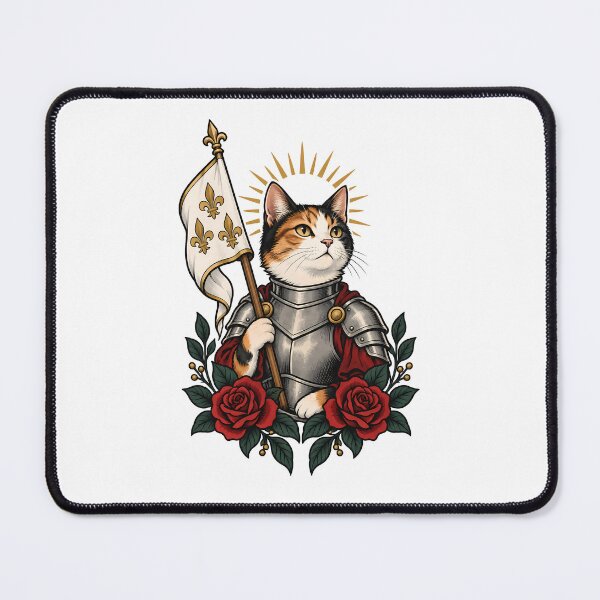 Item preview, Joan of Arc Heroic Knight Cat Art designed and sold by Old's Cool Cat Studio.