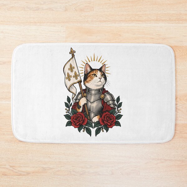 Item preview, Joan of Arc Heroic Knight Cat Art designed and sold by Old's Cool Cat Studio.