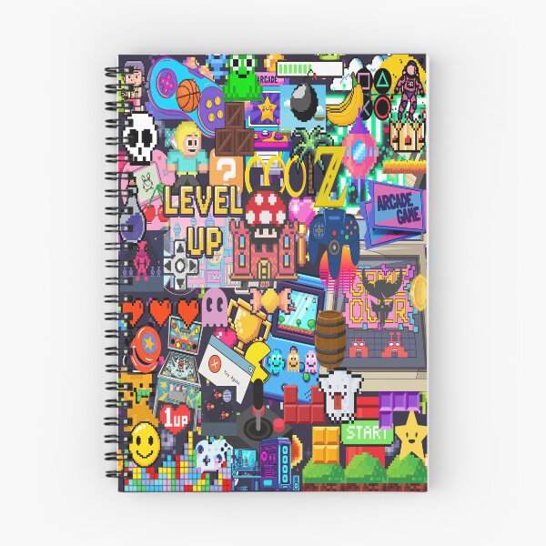 Item preview, Retro Arcade Pixel Art Stickerbomb designed and sold by Side By Side Studio.