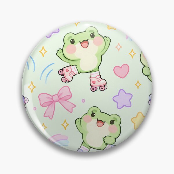 Item preview, Kawaii Frog Roller Skates Pastel Pattern designed and sold by Soft Berry Studio.