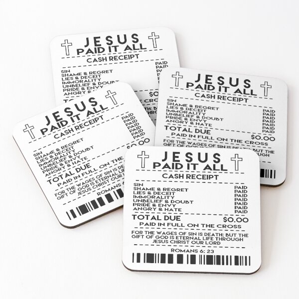 Item preview, Jesus Paid It All Receipt designed and sold by Booki3Official.