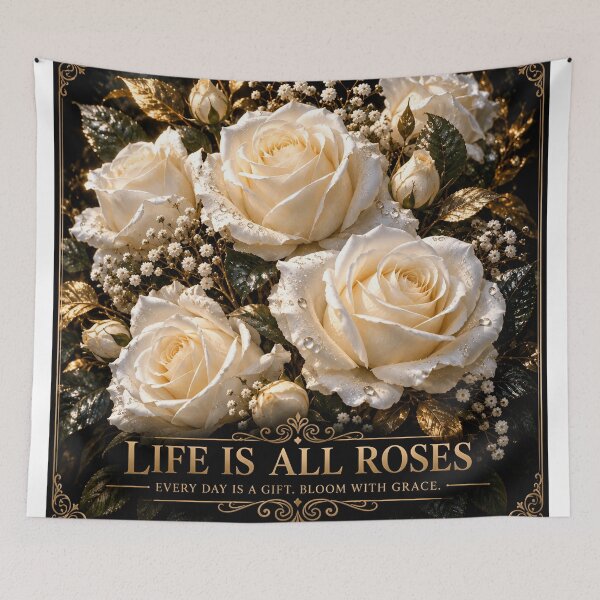 Item preview, Life Is All Roses | Elegant White Roses Romantic Floral Art designed and sold by IRON SIREN.