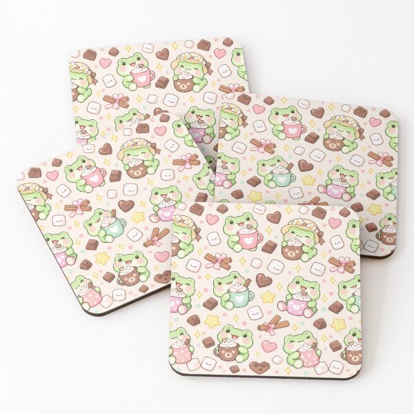 Item preview, Kawaii Frog Hot Chocolate Cake Pattern designed and sold by Soft Berry Studio.