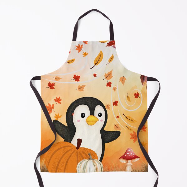 Artikelvorschau, Happy Fall Penguin – Funny Autumn Penguin with Pumpkins & Leaves entworfen und verkauft von PureHopeStudio.
