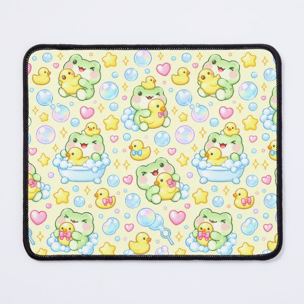 Item preview, Kawaii Frog Toy Duck Pastel Pattern designed and sold by Soft Berry Studio.