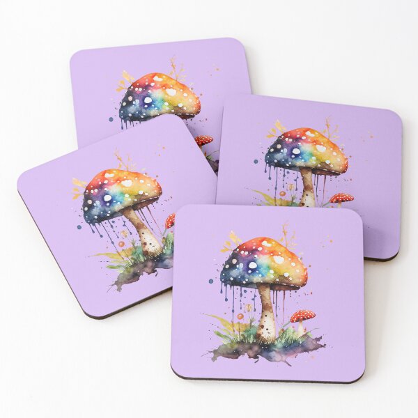 Item preview, Psychedelic Watercolor Mushroom Rainbow Magic Toadstool designed and sold by SolutionsArt.