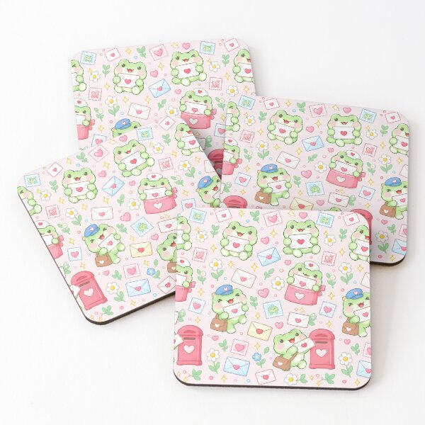 Item preview, Kawaii Frog Happy Mail Pastel Pattern designed and sold by Soft Berry Studio.