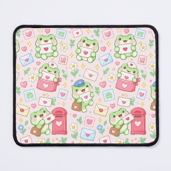 Item preview, Kawaii Frog Happy Mail Pastel Pattern designed and sold by Soft Berry Studio.